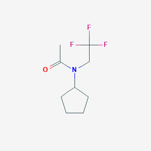 molecular formula C9H14F3NO B7617247 N-cyclopentyl-N-(2,2,2-trifluoroethyl)acetamide 