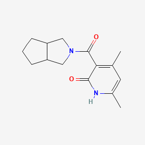 molecular formula C15H20N2O2 B7617257 3-(3,3a,4,5,6,6a-hexahydro-1H-cyclopenta[c]pyrrole-2-carbonyl)-4,6-dimethyl-1H-pyridin-2-one 