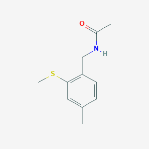 molecular formula C11H15NOS B7617271 N-[(4-methyl-2-methylsulfanylphenyl)methyl]acetamide 