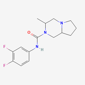 N-(3,4-difluorophenyl)-3-methyl-3,4,6,7,8,8a-hexahydro-1H-pyrrolo[1,2-a]pyrazine-2-carboxamide