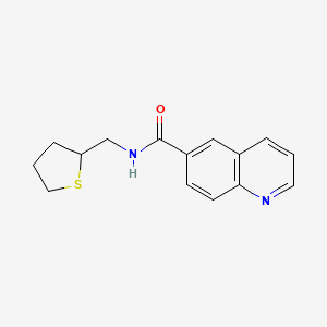 molecular formula C15H16N2OS B7617297 N-(thiolan-2-ylmethyl)quinoline-6-carboxamide 