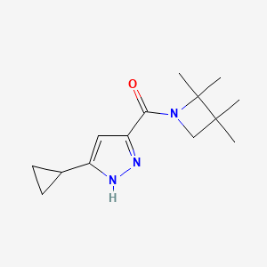 molecular formula C14H21N3O B7617319 (5-cyclopropyl-1H-pyrazol-3-yl)-(2,2,3,3-tetramethylazetidin-1-yl)methanone 