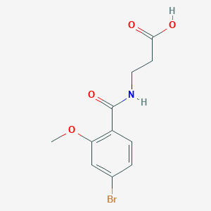 molecular formula C11H12BrNO4 B7617360 3-[(4-Bromo-2-methoxybenzoyl)amino]propanoic acid 