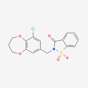 2-[(6-chloro-3,4-dihydro-2H-1,5-benzodioxepin-8-yl)methyl]-1,1-dioxo-1,2-benzothiazol-3-one