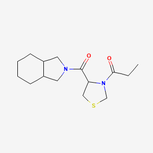 molecular formula C15H24N2O2S B7617432 1-[4-(1,3,3a,4,5,6,7,7a-Octahydroisoindole-2-carbonyl)-1,3-thiazolidin-3-yl]propan-1-one 