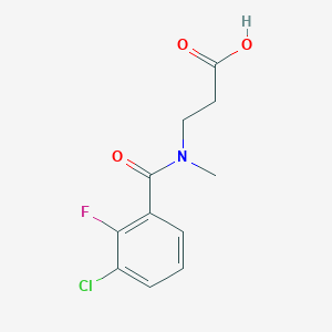 molecular formula C11H11ClFNO3 B7617435 3-[(3-Chloro-2-fluorobenzoyl)-methylamino]propanoic acid 