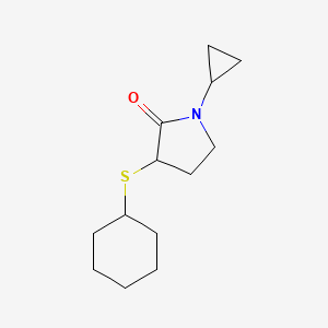 molecular formula C13H21NOS B7617442 3-Cyclohexylsulfanyl-1-cyclopropylpyrrolidin-2-one 