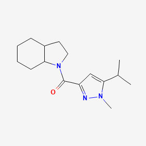 molecular formula C16H25N3O B7617481 2,3,3a,4,5,6,7,7a-Octahydroindol-1-yl-(1-methyl-5-propan-2-ylpyrazol-3-yl)methanone 