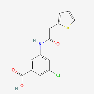 molecular formula C13H10ClNO3S B7617492 3-Chloro-5-[(2-thiophen-2-ylacetyl)amino]benzoic acid 