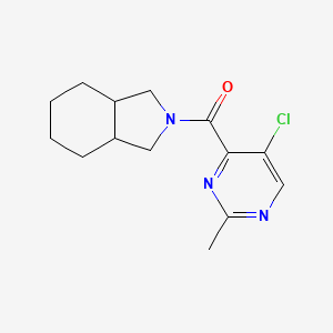 molecular formula C14H18ClN3O B7617494 1,3,3a,4,5,6,7,7a-Octahydroisoindol-2-yl-(5-chloro-2-methylpyrimidin-4-yl)methanone 