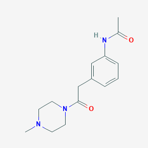 molecular formula C15H21N3O2 B7617498 N-[3-[2-(4-methylpiperazin-1-yl)-2-oxoethyl]phenyl]acetamide 