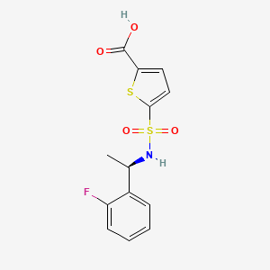 molecular formula C13H12FNO4S2 B7617545 5-[[(1R)-1-(2-fluorophenyl)ethyl]sulfamoyl]thiophene-2-carboxylic acid 