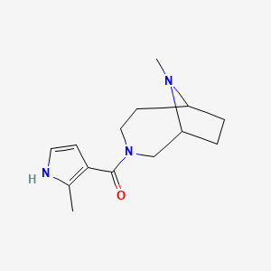 molecular formula C14H21N3O B7617554 (9-methyl-3,9-diazabicyclo[4.2.1]nonan-3-yl)-(2-methyl-1H-pyrrol-3-yl)methanone 