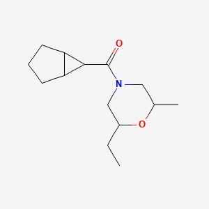 molecular formula C14H23NO2 B7617630 6-Bicyclo[3.1.0]hexanyl-(2-ethyl-6-methylmorpholin-4-yl)methanone 