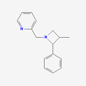 molecular formula C16H18N2 B7617665 2-[(3-Methyl-2-phenylazetidin-1-yl)methyl]pyridine 