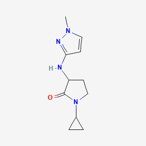 molecular formula C11H16N4O B7617670 1-Cyclopropyl-3-[(1-methylpyrazol-3-yl)amino]pyrrolidin-2-one 