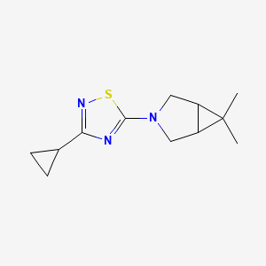 molecular formula C12H17N3S B7617779 3-Cyclopropyl-5-(6,6-dimethyl-3-azabicyclo[3.1.0]hexan-3-yl)-1,2,4-thiadiazole 