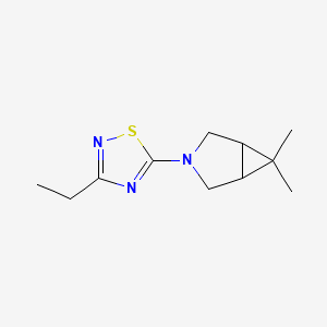 molecular formula C11H17N3S B7617786 5-(6,6-Dimethyl-3-azabicyclo[3.1.0]hexan-3-yl)-3-ethyl-1,2,4-thiadiazole 