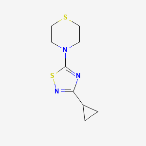 molecular formula C9H13N3S2 B7617803 4-(3-Cyclopropyl-1,2,4-thiadiazol-5-yl)thiomorpholine 