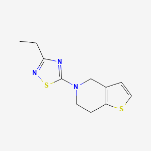 molecular formula C11H13N3S2 B7617823 5-(3-ethyl-1,2,4-thiadiazol-5-yl)-6,7-dihydro-4H-thieno[3,2-c]pyridine 