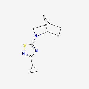 molecular formula C11H15N3S B7617879 5-(2-Azabicyclo[2.2.1]heptan-2-yl)-3-cyclopropyl-1,2,4-thiadiazole 