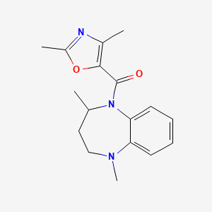 molecular formula C17H21N3O2 B7617886 (1,4-dimethyl-3,4-dihydro-2H-1,5-benzodiazepin-5-yl)-(2,4-dimethyl-1,3-oxazol-5-yl)methanone 