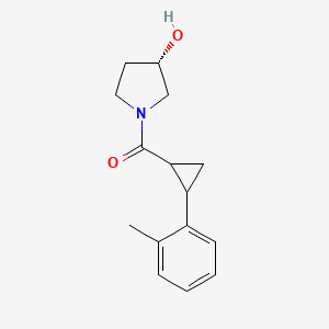 molecular formula C15H19NO2 B7617898 [(3S)-3-hydroxypyrrolidin-1-yl]-[2-(2-methylphenyl)cyclopropyl]methanone 