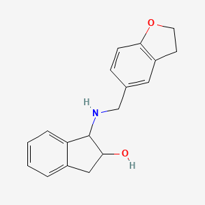 molecular formula C18H19NO2 B7617934 1-(2,3-dihydro-1-benzofuran-5-ylmethylamino)-2,3-dihydro-1H-inden-2-ol 