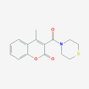 molecular formula C15H15NO3S B7617941 4-Methyl-3-(thiomorpholine-4-carbonyl)chromen-2-one 