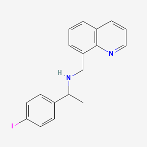 molecular formula C18H17IN2 B7617954 1-(4-iodophenyl)-N-(quinolin-8-ylmethyl)ethanamine 