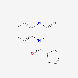 molecular formula C15H16N2O2 B7617974 4-(cyclopent-3-ene-1-carbonyl)-1-methyl-3H-quinoxalin-2-one 