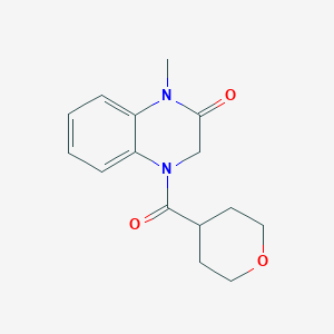 molecular formula C15H18N2O3 B7617978 1-methyl-4-(oxane-4-carbonyl)-3H-quinoxalin-2-one 