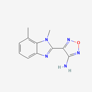 molecular formula C11H11N5O B7618088 4-(1,7-Dimethylbenzimidazol-2-yl)-1,2,5-oxadiazol-3-amine 