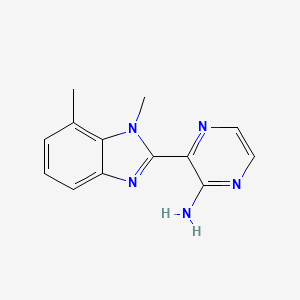 molecular formula C13H13N5 B7618101 3-(1,7-Dimethylbenzimidazol-2-yl)pyrazin-2-amine 