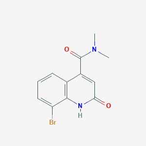 molecular formula C12H11BrN2O2 B7618102 8-bromo-N,N-dimethyl-2-oxo-1H-quinoline-4-carboxamide 