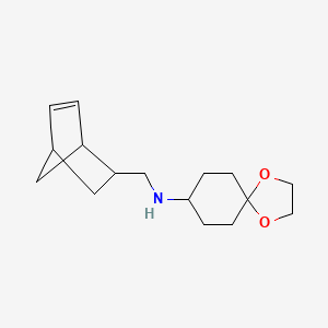 molecular formula C16H25NO2 B7618144 N-(2-bicyclo[2.2.1]hept-5-enylmethyl)-1,4-dioxaspiro[4.5]decan-8-amine 