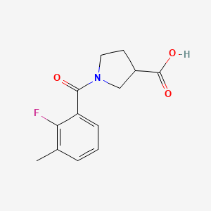 molecular formula C13H14FNO3 B7618152 1-(2-Fluoro-3-methylbenzoyl)pyrrolidine-3-carboxylic acid 