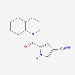 molecular formula C15H19N3O B7618184 5-(3,4,4a,5,6,7,8,8a-octahydro-2H-quinoline-1-carbonyl)-1H-pyrrole-3-carbonitrile 