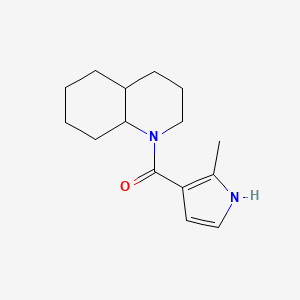 molecular formula C15H22N2O B7618187 3,4,4a,5,6,7,8,8a-octahydro-2H-quinolin-1-yl-(2-methyl-1H-pyrrol-3-yl)methanone 