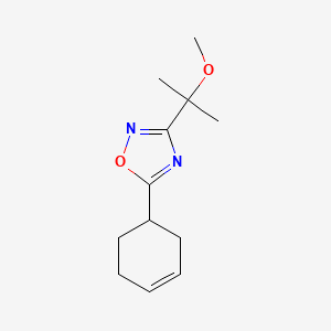 molecular formula C12H18N2O2 B7618194 5-Cyclohex-3-en-1-yl-3-(2-methoxypropan-2-yl)-1,2,4-oxadiazole 