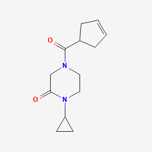 molecular formula C13H18N2O2 B7618203 4-(Cyclopent-3-ene-1-carbonyl)-1-cyclopropylpiperazin-2-one 