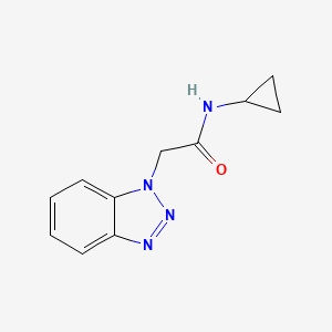 molecular formula C11H12N4O B7618213 2-(1H-benzotriazol-1-yl)-N-cyclopropylacetamide 