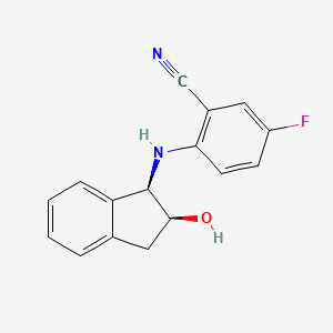 5-fluoro-2-[[(1R,2S)-2-hydroxy-2,3-dihydro-1H-inden-1-yl]amino]benzonitrile