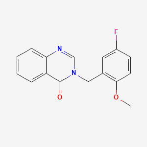 molecular formula C16H13FN2O2 B7618252 3-[(5-Fluoro-2-methoxyphenyl)methyl]quinazolin-4-one 