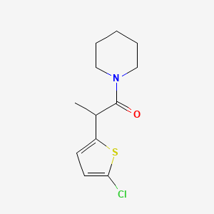 molecular formula C12H16ClNOS B7618254 2-(5-Chlorothiophen-2-yl)-1-piperidin-1-ylpropan-1-one 