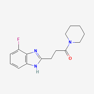 molecular formula C15H18FN3O B7618271 3-(4-fluoro-1H-benzimidazol-2-yl)-1-piperidin-1-ylpropan-1-one 