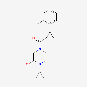 1-Cyclopropyl-4-[2-(2-methylphenyl)cyclopropanecarbonyl]piperazin-2-one