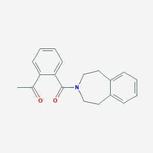 molecular formula C19H19NO2 B7618316 1-[2-(1,2,4,5-Tetrahydro-3-benzazepine-3-carbonyl)phenyl]ethanone 