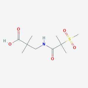 2,2-Dimethyl-3-[(2-methyl-2-methylsulfonylpropanoyl)amino]propanoic acid