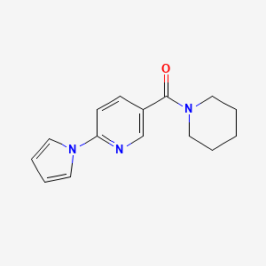 molecular formula C15H17N3O B7618336 Piperidin-1-yl-(6-pyrrol-1-ylpyridin-3-yl)methanone 